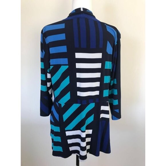 FRANK LYMAN Open Cardigan Cover Up 3/4 Sleeve Stretchy Jersey Knit Size 12? - Picture 5 of 6